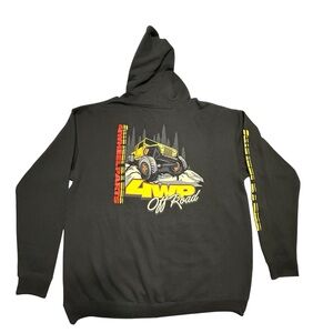 Hoonigan 4WP “Off Road” Yellow Jeep NEW Black Hoodie Sz.2XL Streetwear 90s Retro